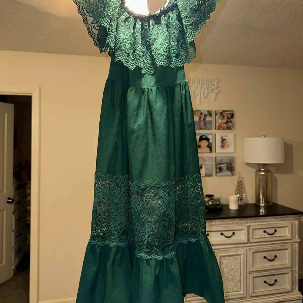 Toddler girls green maxi dress